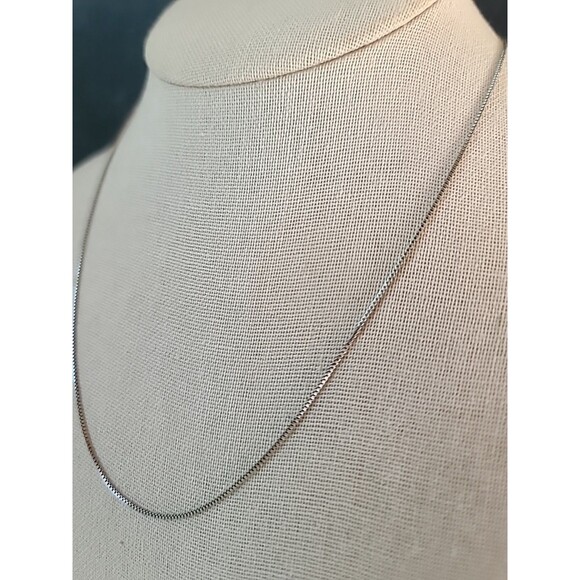 925 Sterling Silver Box Chain Necklace Vintage Italy - Picture 4 of 10